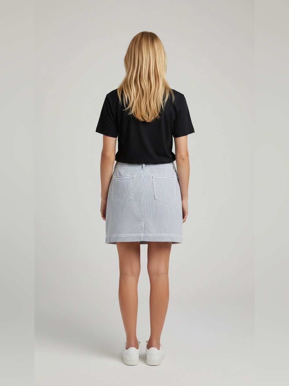 Dalia Pinstriped Mini Skirt Size 4 - Picture 2 of 7
